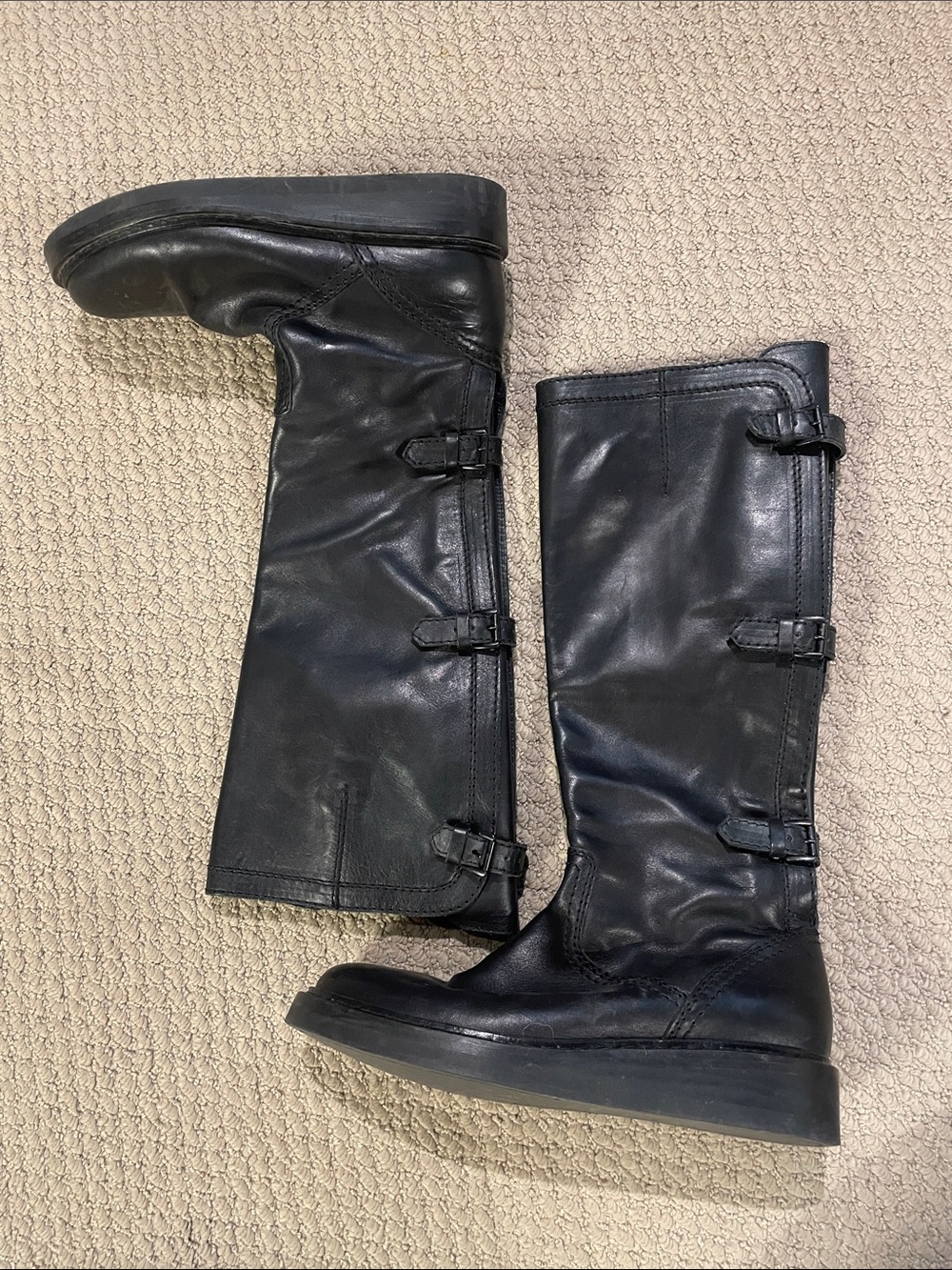 Ann Demeulemeester Black Leather Boots